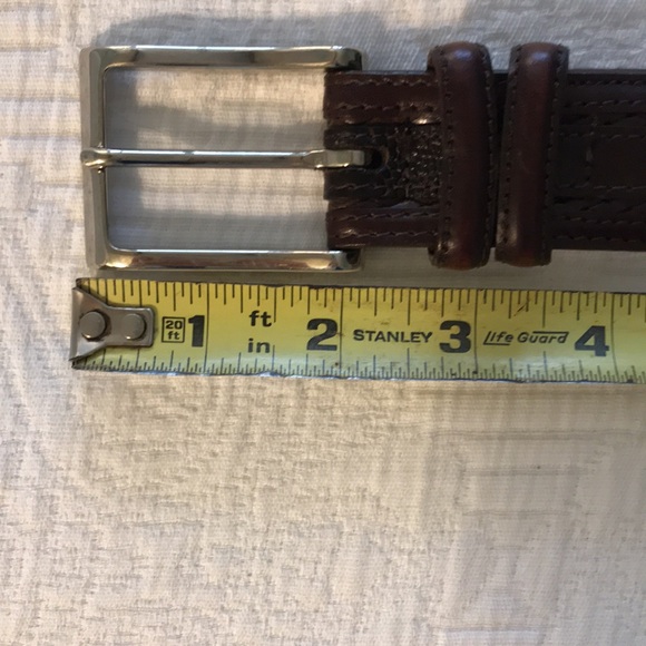 Johnston & Murphy Brown Embossed Leather Belt 36” - Picture 15 of 17